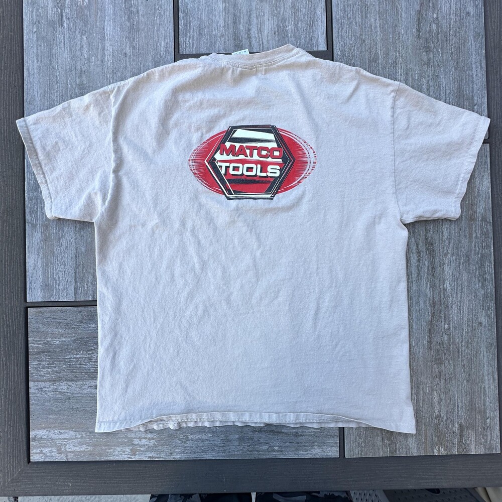 Matco Tools Shirt Mens XL Beige Pocket Graphic Logo Gildan Ultra Cotton Tee